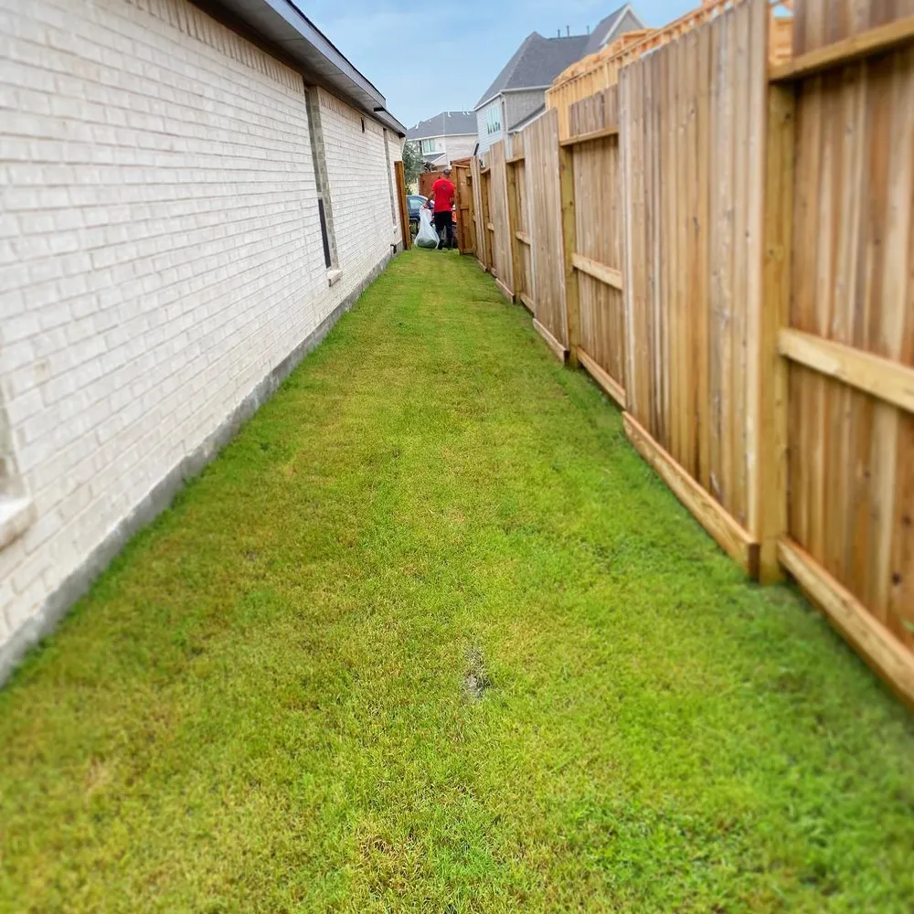 Custom landscape installation in Houston, TX by iMow Lawns