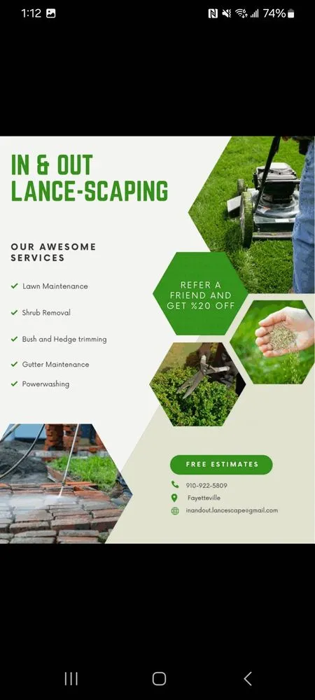 Top-rated lawn care service near you across Hope Mills, NC - In & Out Lance Scape