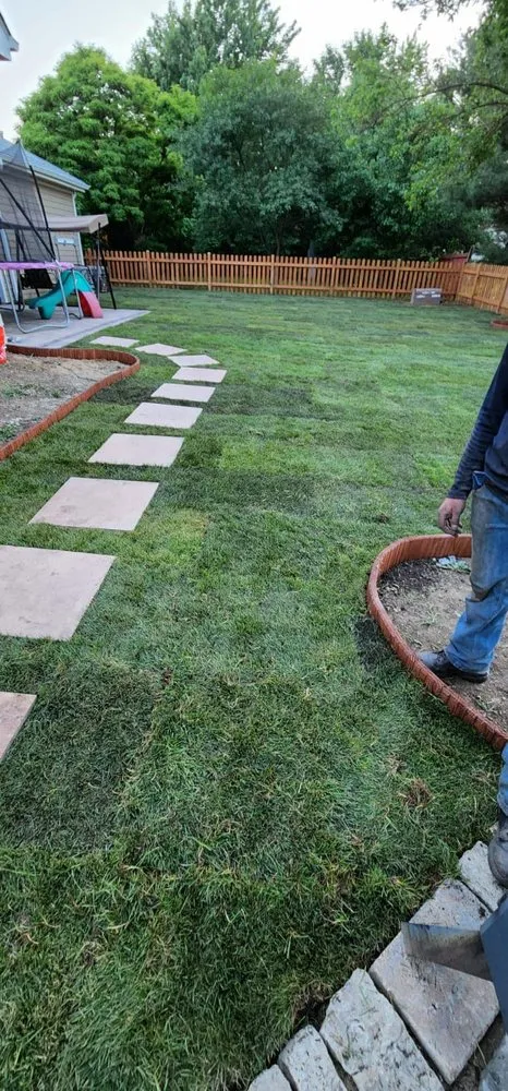 Custom garden landscaping with custom design in Bartlett, IL by Infinite Green Landscaping