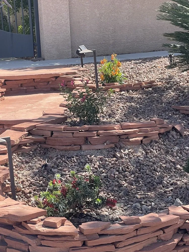 Professional garden landscaping with custom design in Henderson, NV by Inspirada Landscaping
