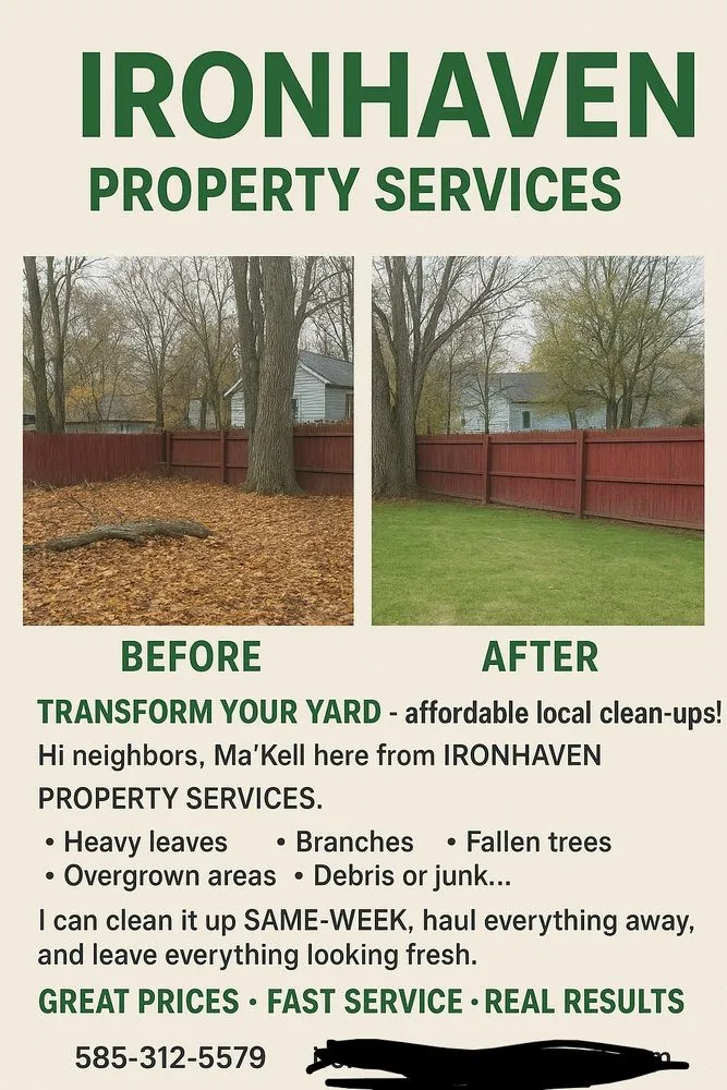Expert yard cleanup service in Rochester, NY - IronHaven Enterprises