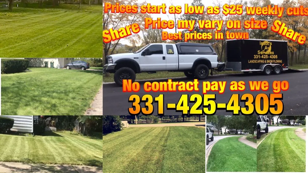 Expert lawn mowing service near you in Aurora, IL by Isaac’s A+ Services