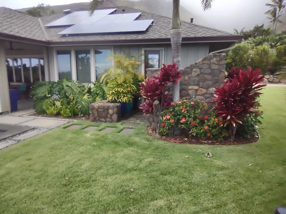 Custom landscape installation with custom design in Makawao, HI by Island Landscape