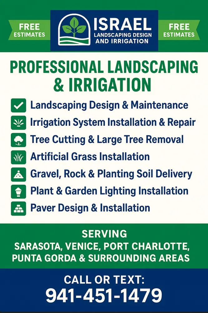Affordable outdoor landscaping experts serving Venice, FL - Israel Landscaping Design & Irrigation