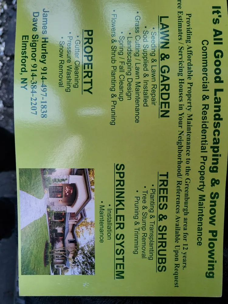 Local landscape design in Elmsford, NY by Its All Good Landscaping and Snow Plowing