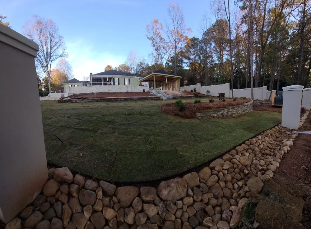 Custom lawn mowing service with custom design in Villa Rica, GA by J & C Landscape Design and Tree Services