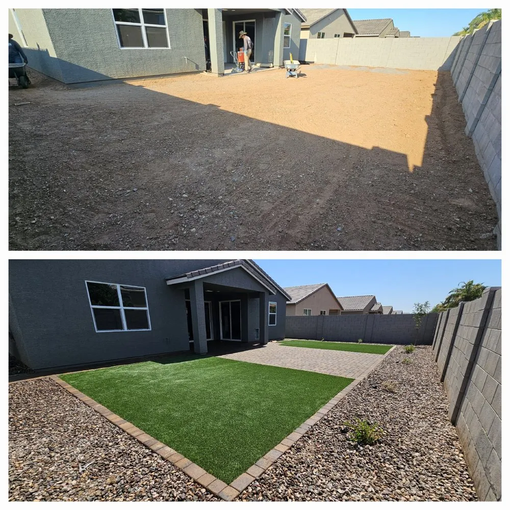Top-rated yard cleanup service for residential properties in Queen Creek, AZ by J & E Landscape