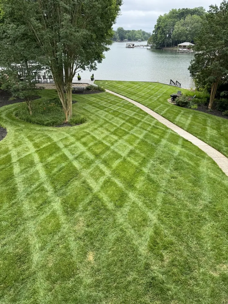 Custom garden landscaping for year-round maintenance in Huntersville, NC by J & G Lawn Systems