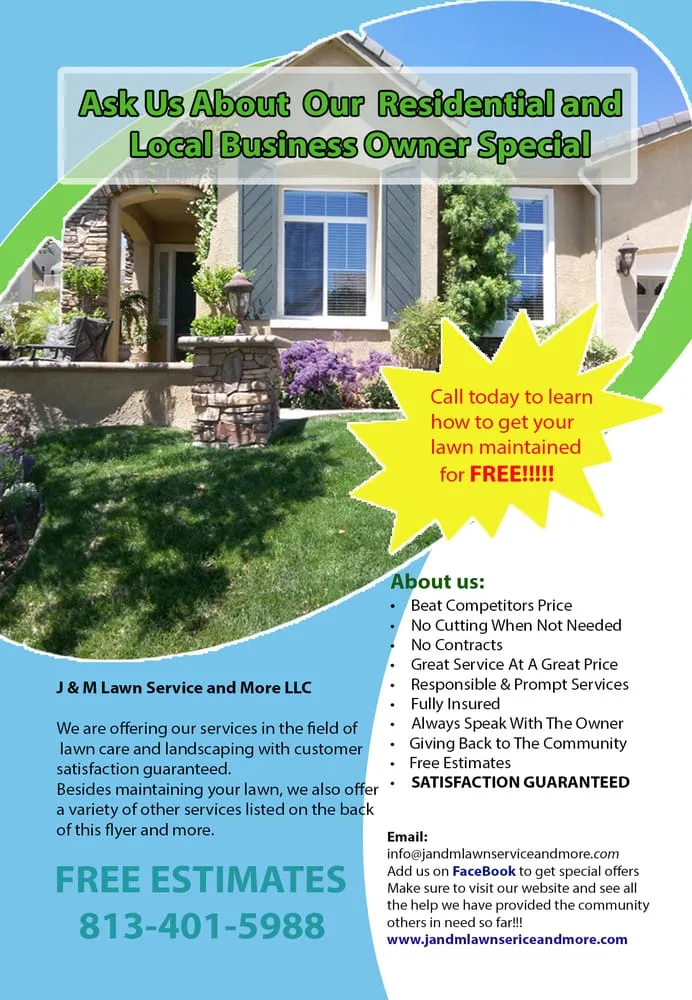 Local yard maintenance in Tampa, FL - J & M Lawn Service and More