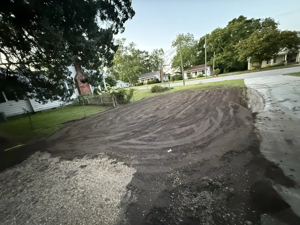 Custom outdoor landscaping in Hamilton, NC by J. A. Bryant’s Groundskeeping