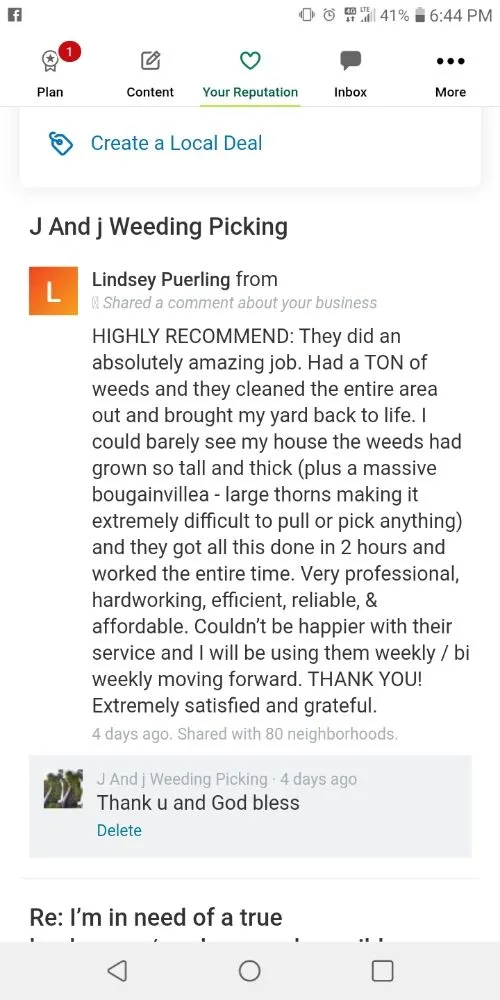 Trusted outdoor landscaping experts serving Ormond Beach, FL - J and j Weeding Picking