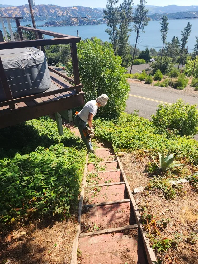 Custom garden landscaping with custom design in Lakeport, CA by J C & R C Lawn & Yard Maintenance