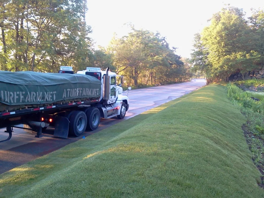 Reliable lawn mowing service with custom design in West Kingston, RI by J Drake Turf Farm