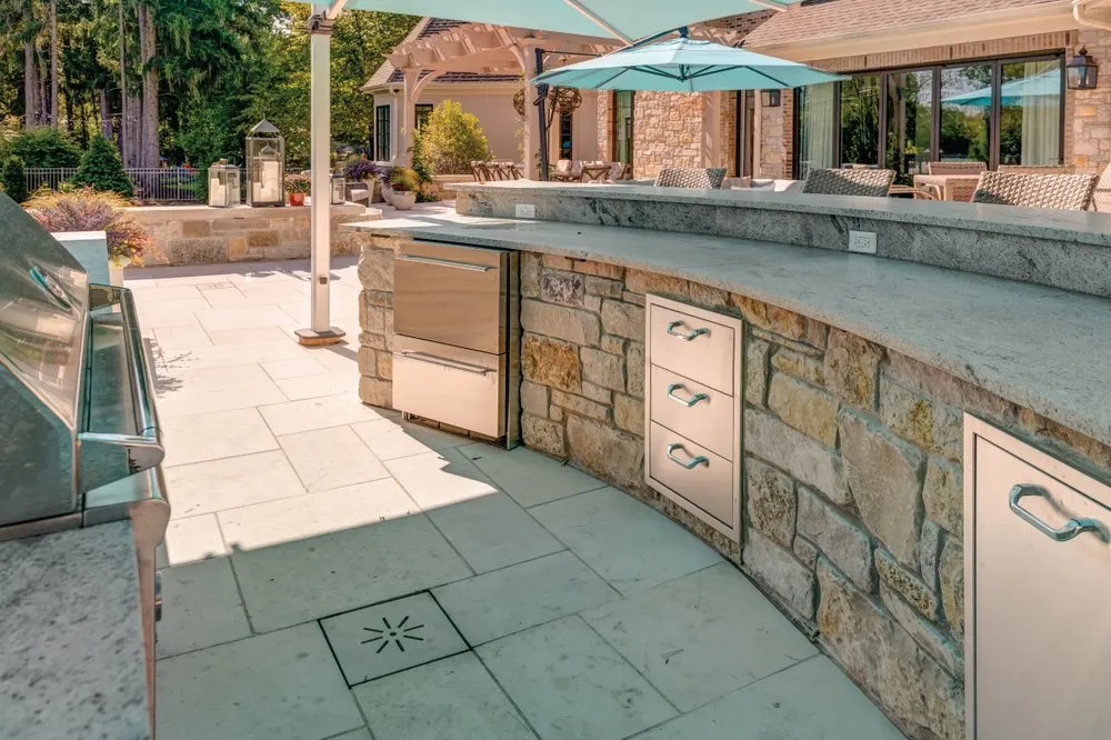 Custom residential landscaping with custom design in Lemont, IL by J Gould Landscape Consulting Design & Installation