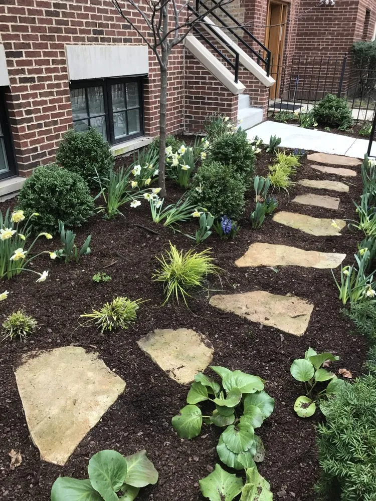 Local lawn mowing service with custom design across Chicago, IL - J Lyn's Garden and Design