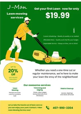 J-Man Lawn Mowing service Logo