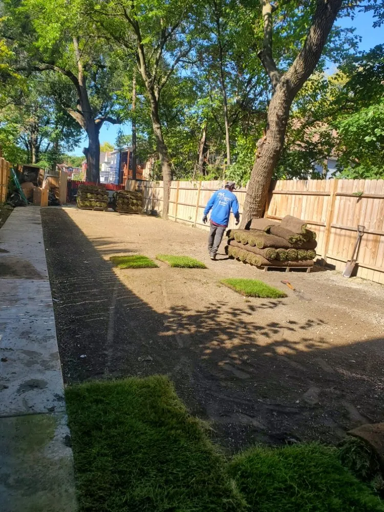 Professional landscape installation in Des Plaines, IL by JA Guerrero Landscaping
