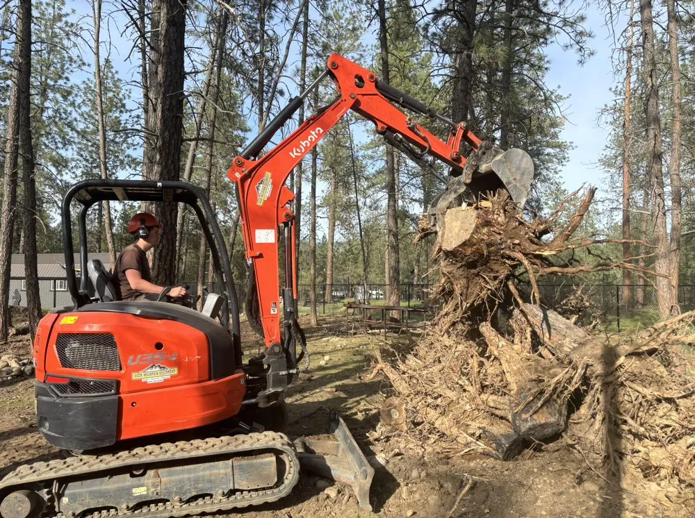 Custom landscape installation in Elk, WA by Jac of All Trades