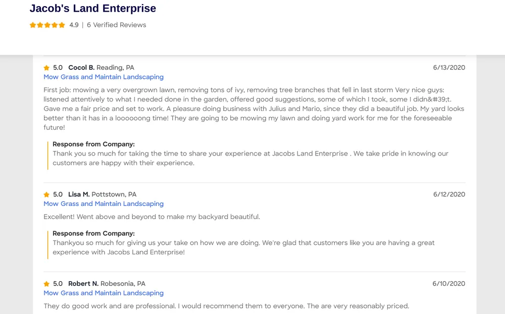 Local yard maintenance in Reading, PA - Jacobs Land Enterprise