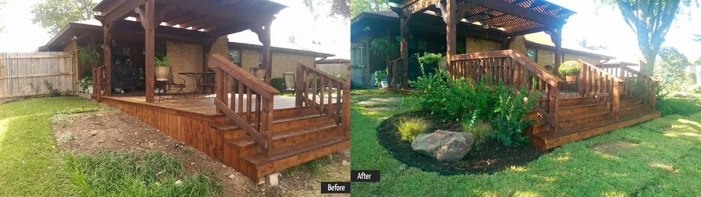 Custom garden landscaping in Fort Worth, TX by Jake's Lawn Care