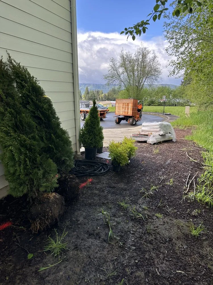 Custom landscape installation in Cathlamet, WA by Jamie's Yard Services