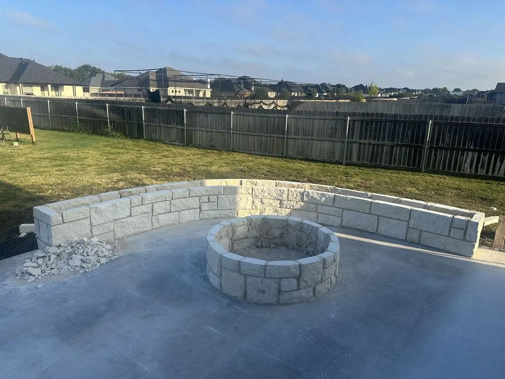 Custom garden landscaping in Del Valle, TX by Jane Custom Masonry