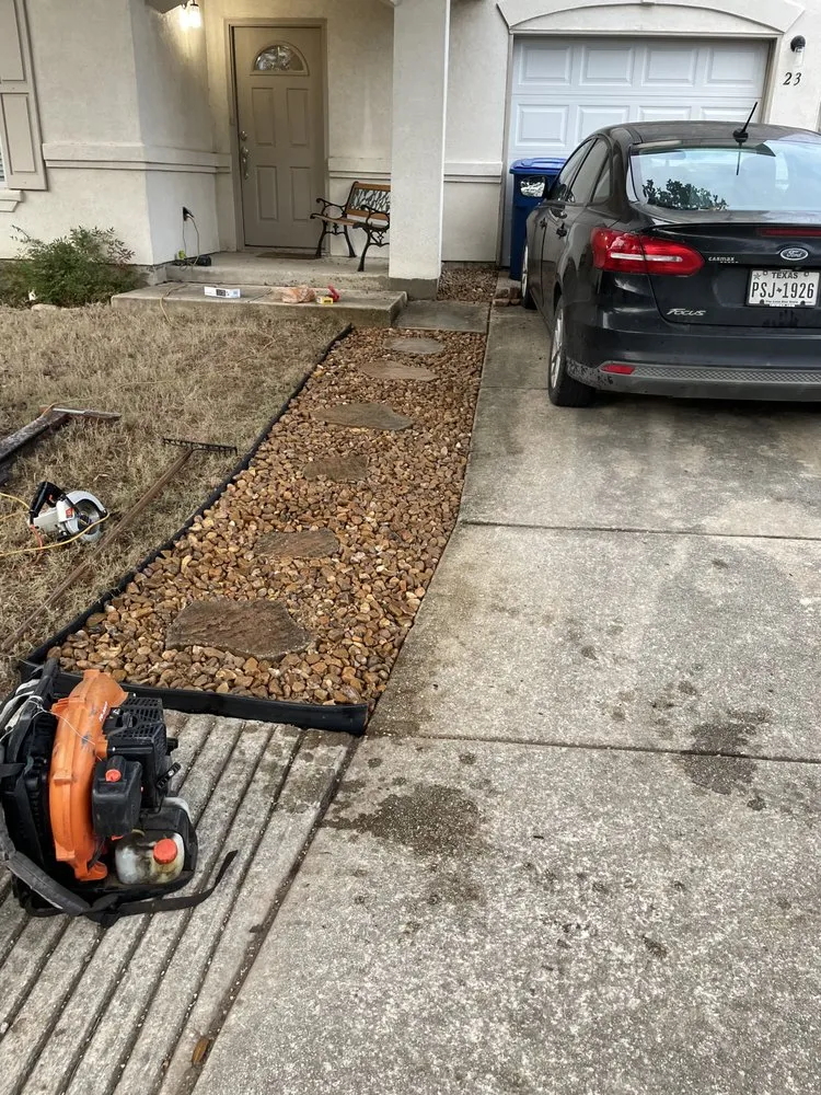 Professional landscape installation for beautiful yards in Selma, TX by Jaramillo Landscape