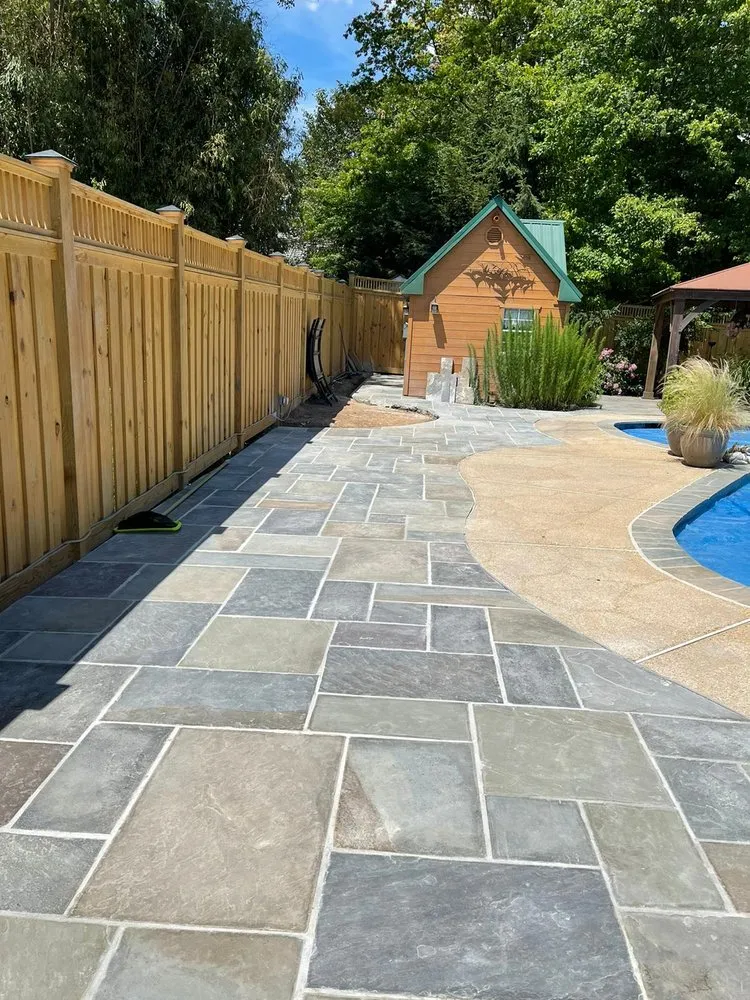 Custom landscape installation in Beltsville, MD by J&C Stonework & Landscaping