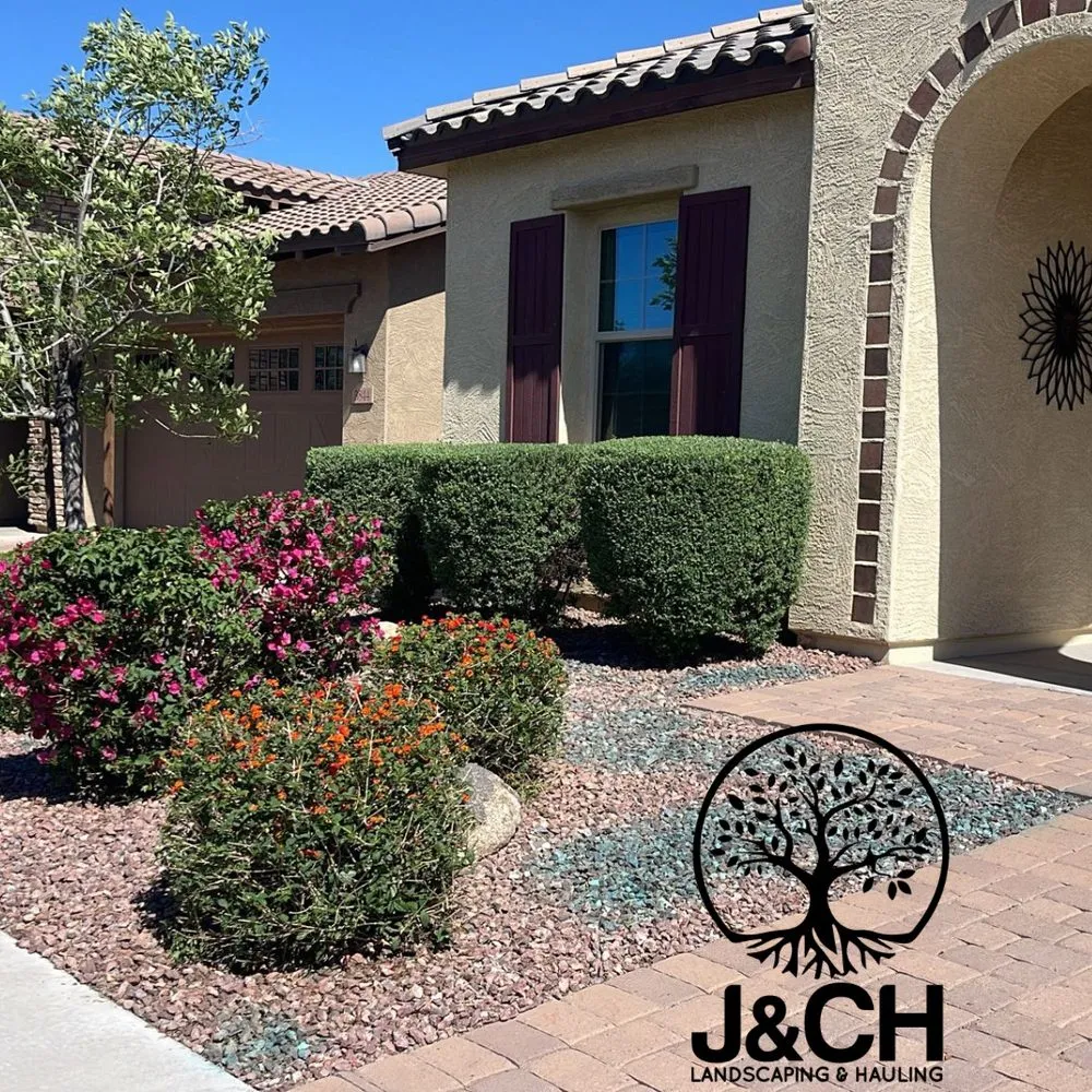 Custom outdoor landscaping in Phoenix, AZ by J&CH Landscaping & Hauling