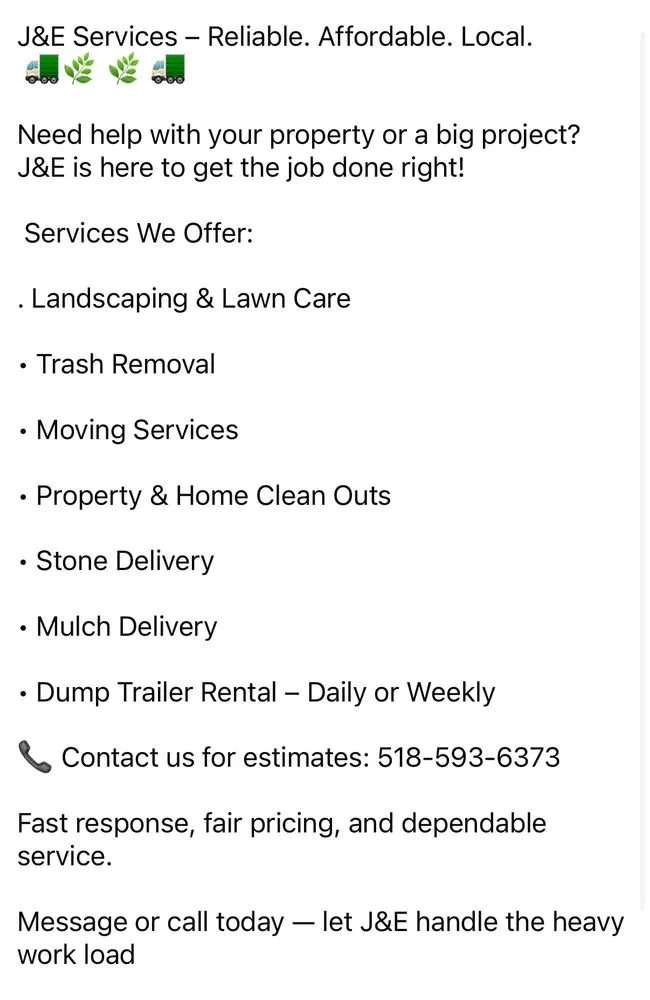 Expert residential landscaping in Plattsburgh, NY by J&E Services