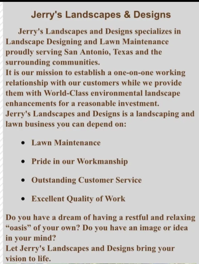 Local lawn care service for year-round maintenance in San Antonio, TX by Jerry’s Urban Scapes