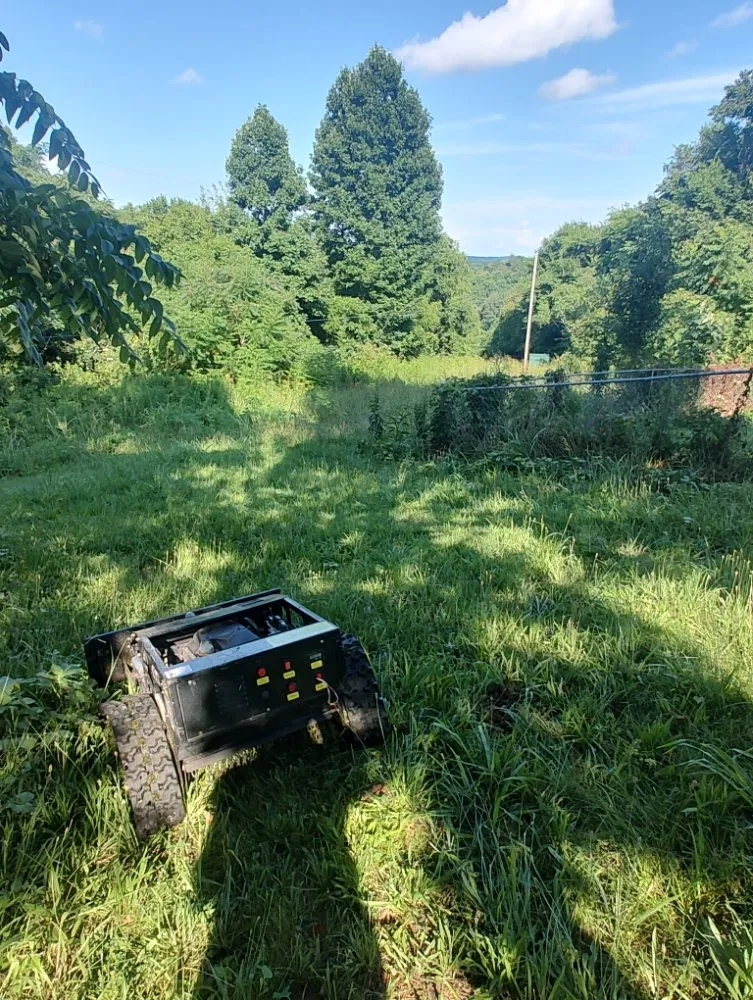 Custom lawn mowing service with custom design in Nashville, TN by Jesse's RC Steep Slope Mowing