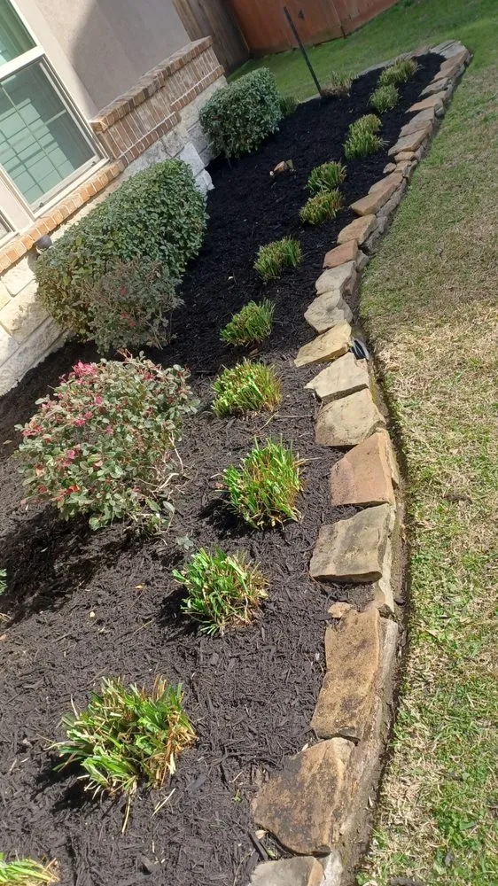 Custom landscape installation for year-round maintenance in Dickinson, TX by Jeysons Landscaping Services