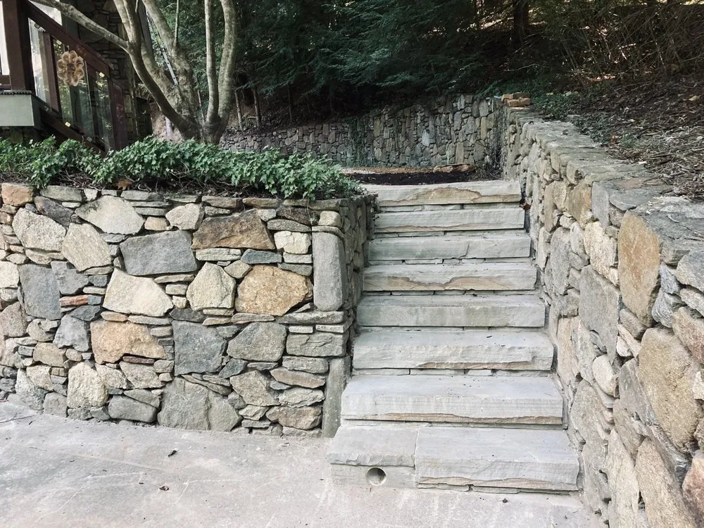 Expert lawn mowing service with custom design in Asheville, NC by JF Foltz Land & Stone