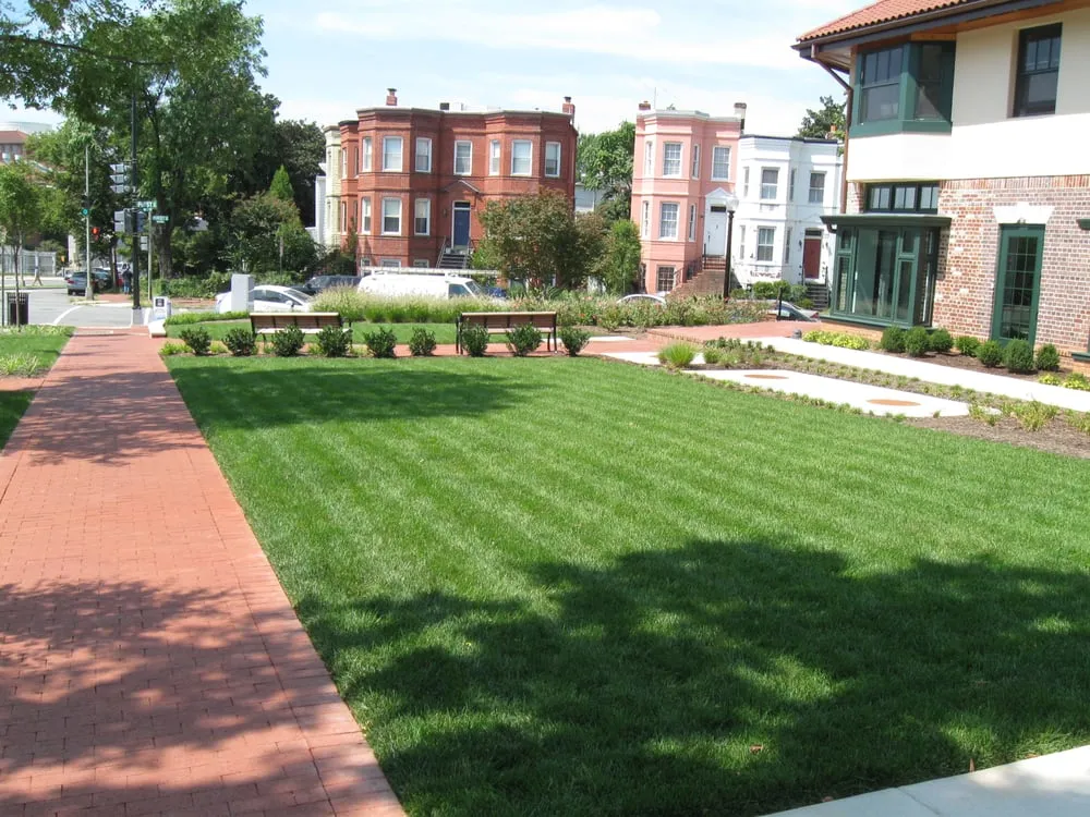 Custom lawn mowing service with custom design in Fairfax, VA by JF Landscaping
