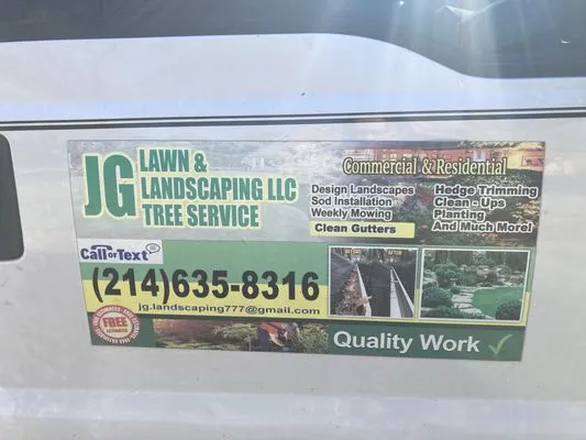 Jg Lawn and Landscaping Tree Service Logo