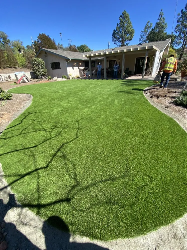 Custom landscape installation for beautiful yards in El Cajon, CA by JG Lawns Turf