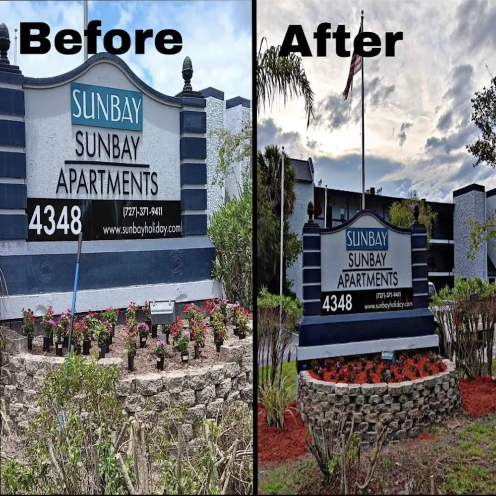 Custom outdoor landscaping with custom design across Port Richey, FL - J&JM Lawncare and Landacaping