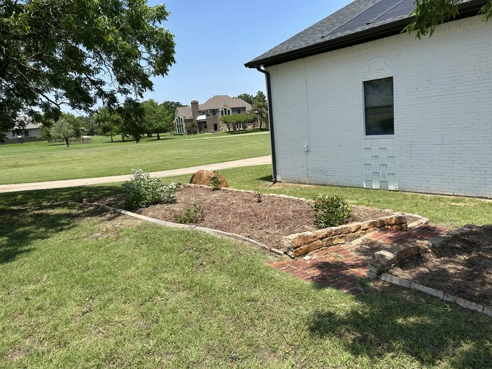 Local lawn mowing service with custom design in Denton, TX by JM Landcsaping