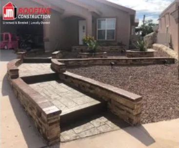 Top-rated outdoor landscaping in El Paso, TX by JM Roofing Construction