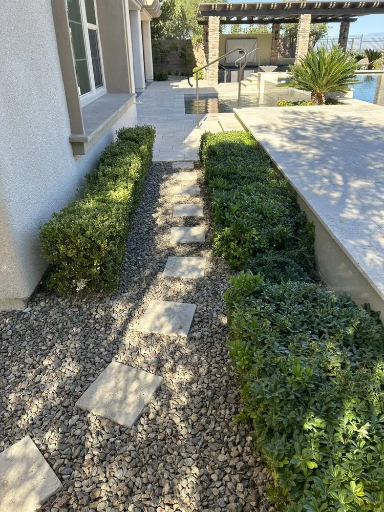 Professional yard maintenance with custom design across Las Vegas, NV - JMF Landscape and Maintenance