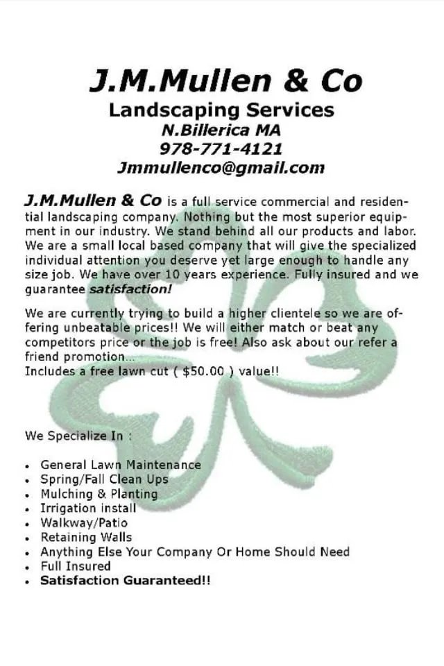 Trusted landscape design for residential properties across Billerica, MA - J.M.Mullen & Co Landscaping & Snow Removal