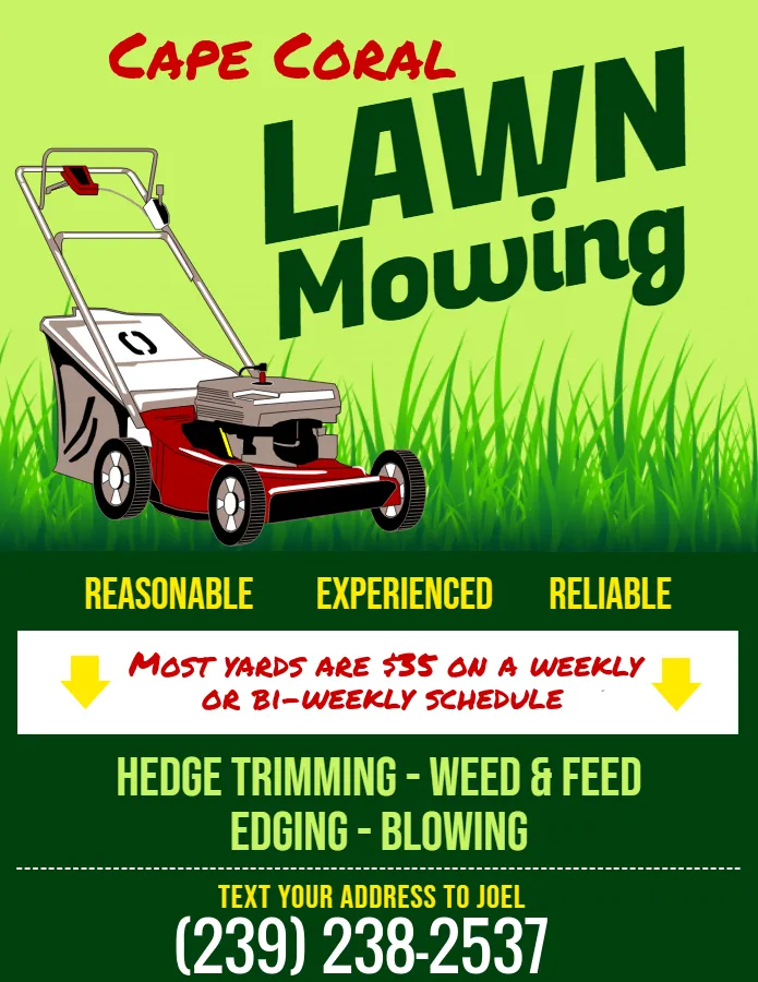 Trusted yard maintenance in Cape Coral, FL - Joel's Lawn Mowing