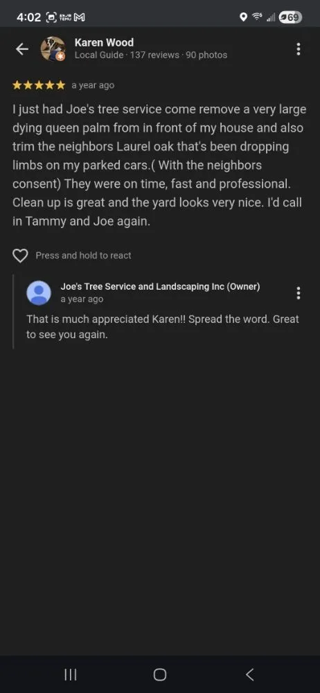 Reliable landscape design in Tampa, FL by Joe's Tree Service & Landscaping Inc