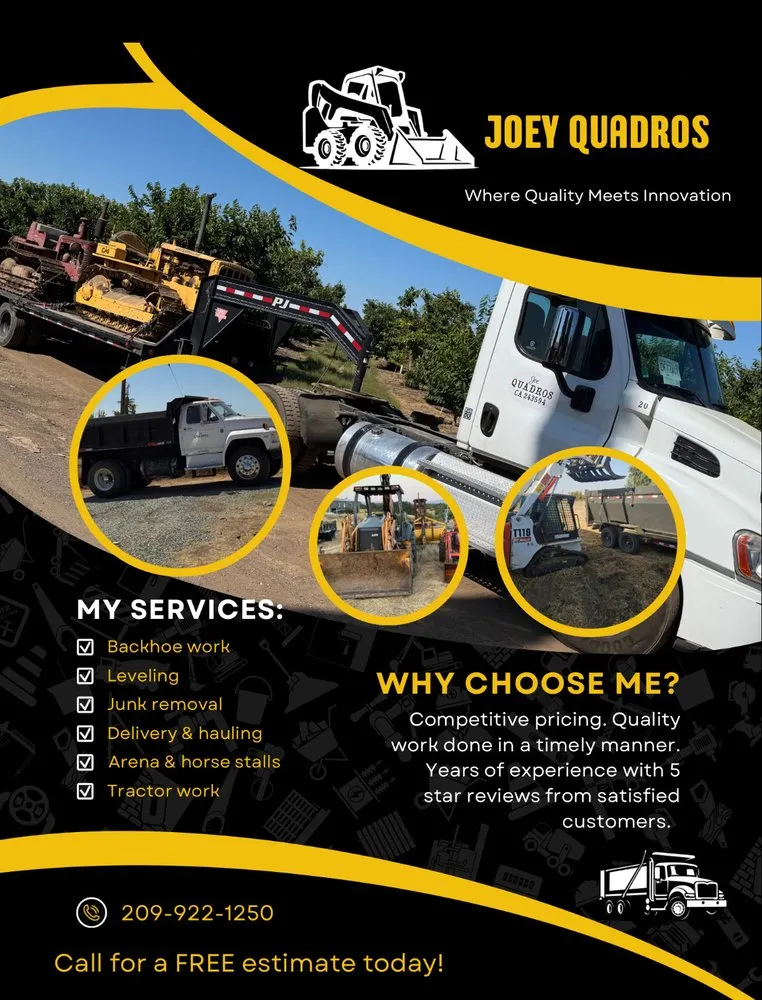 Trusted landscaping services for year-round maintenance across Wallace, CA - Joey Quadros Backhoe & Tractor Services