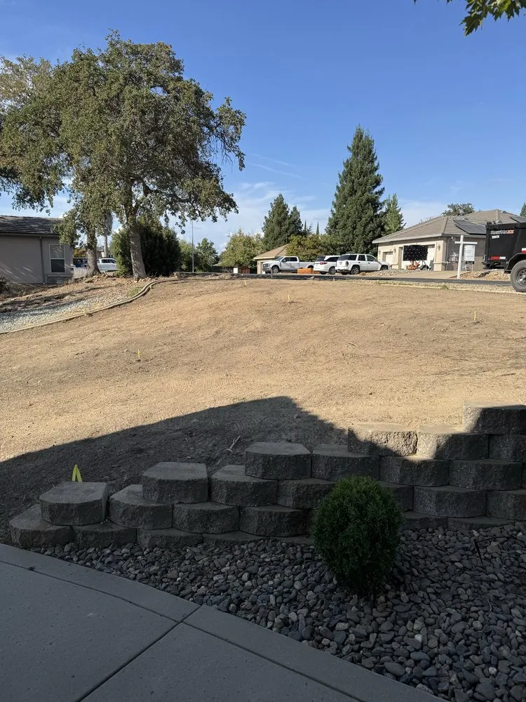 Custom yard maintenance with custom design across Wallace, CA - Joey Quadros Backhoe & Tractor Services