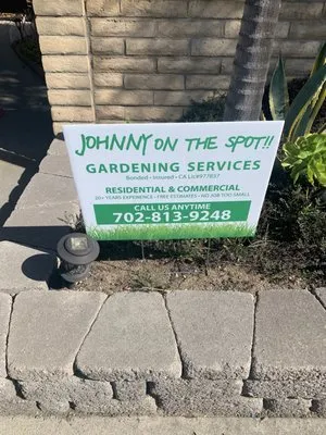 Johnny On The Spot Gardening Service Logo