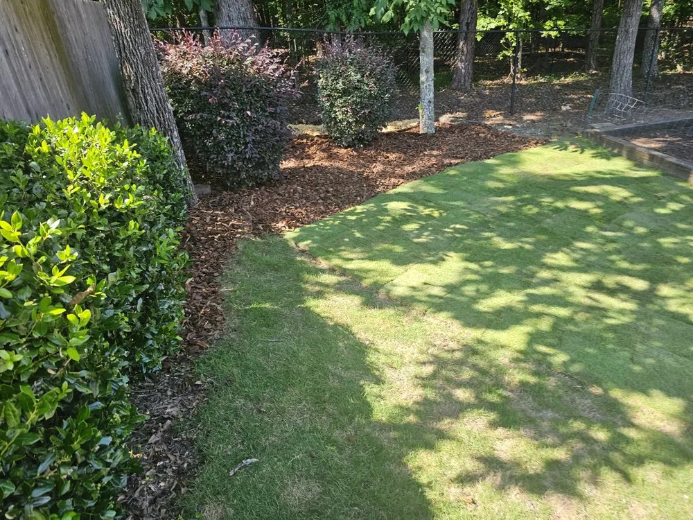 Affordable outdoor landscaping for residential properties in Warm Springs, GA by Johnson Lanscaping Pinestraw