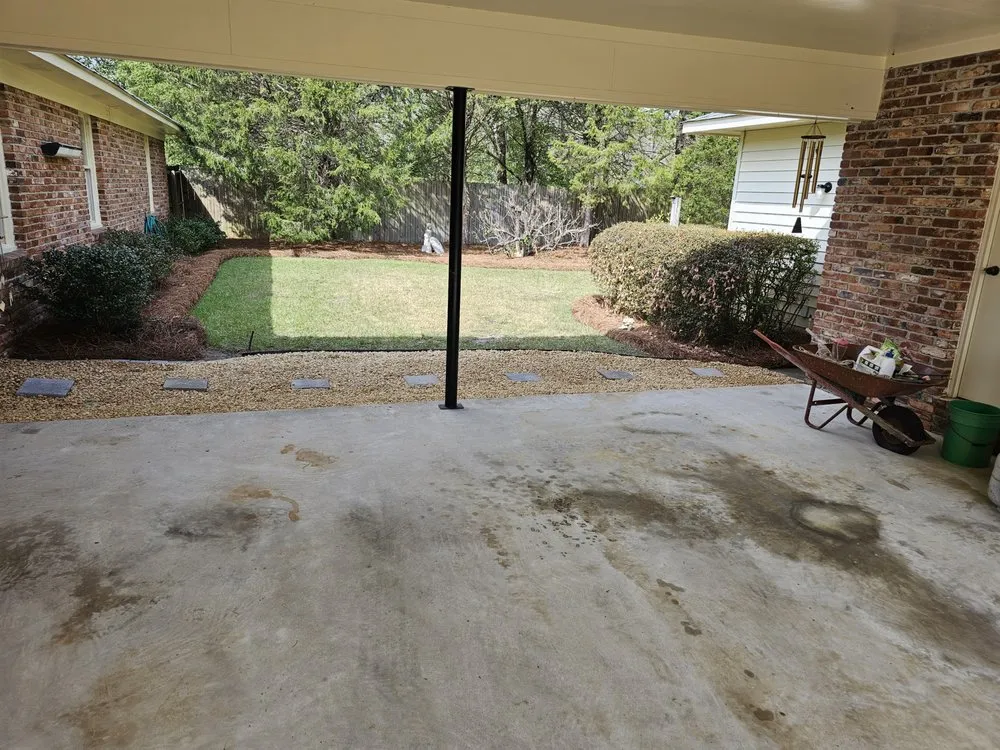 Expert yard cleanup service in Warm Springs, GA by Johnson Lanscaping Pinestraw