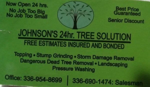 Johnson's 24hr Tree Solution Logo